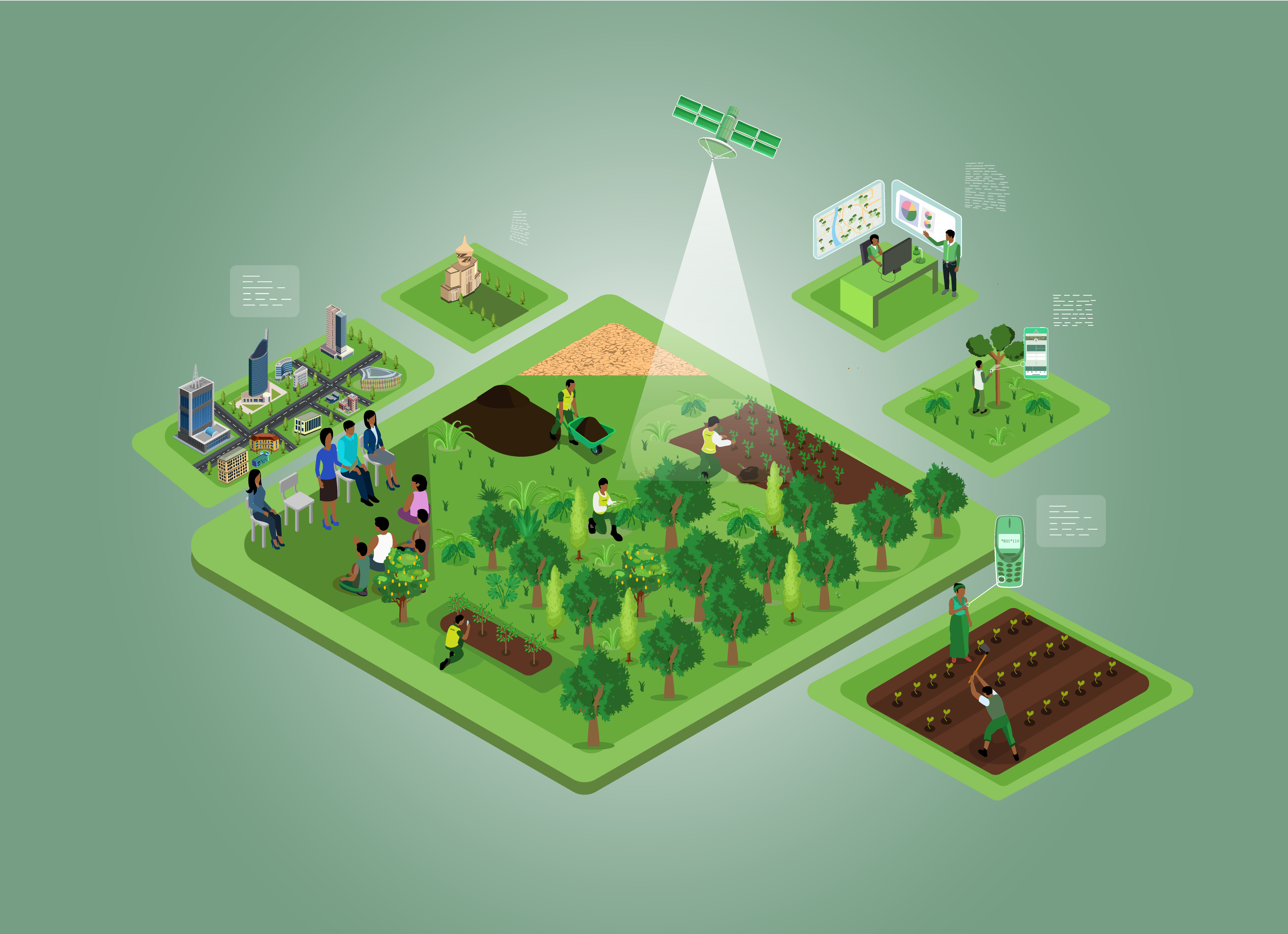 Interactive isometric illustration